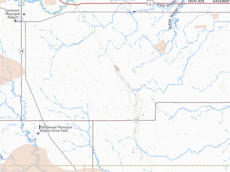 Radar-estimated hail-size map of the storm over Emerado, ND on Sep 3, 2026