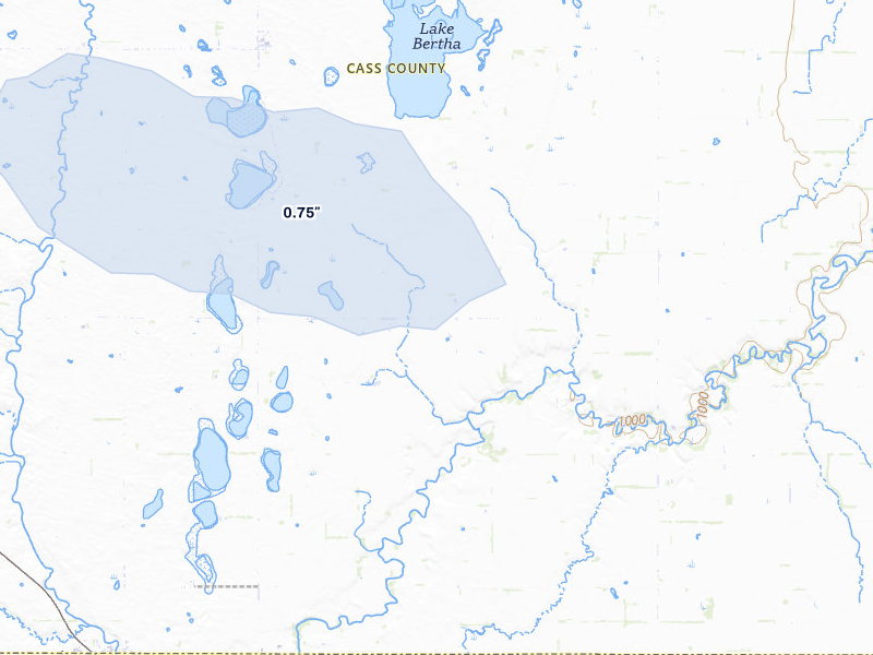 NEXRAD radar-signature map of the hail storm over Enderlin, ND on Jul 6, 2026