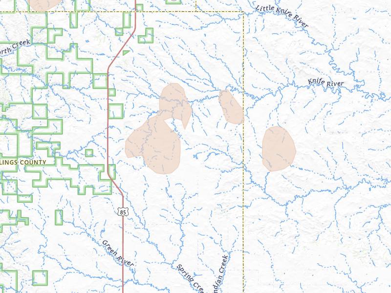 Radar-estimated hail-size map of the storm over Fairfield, ND on Jun 29, 2026