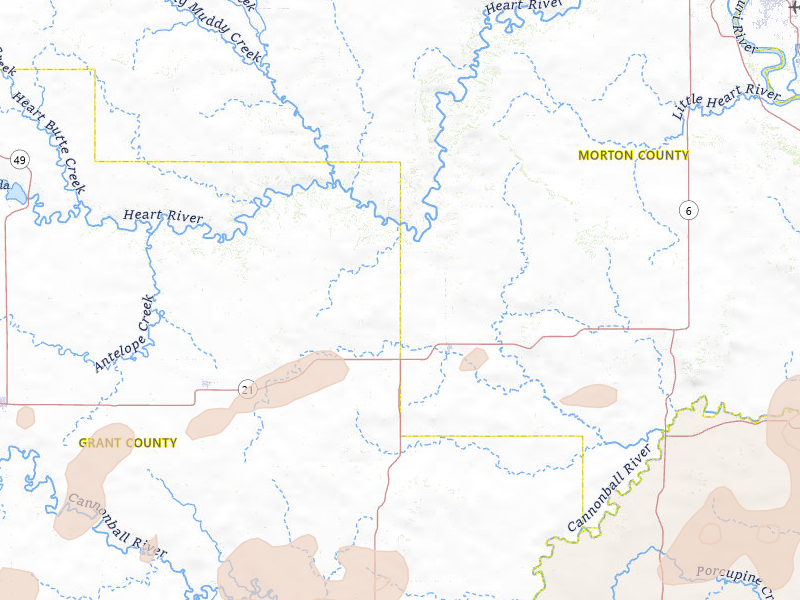 Radar-estimated hail-size map of the storm over Flasher, ND on Jul 1, 2026