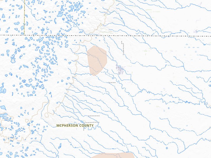 Radar-estimated hail-size map of the storm over Forbes, ND