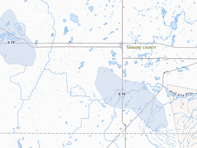 NEXRAD radar-signature map of the hail storm over Forman, ND on Jul 4, 2026