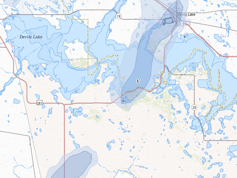 NEXRAD radar-signature map of the hail storm over Fort Totten, ND on Jun 29, 2026