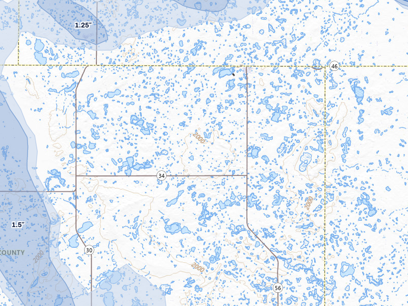 NEXRAD radar-signature map of the hail storm over Gackle, ND on Jul 9, 2026