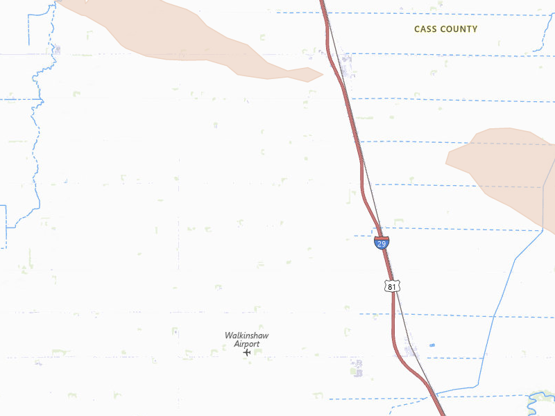 Radar-estimated hail-size map of the storm over Gardner, ND on Aug 17, 2026