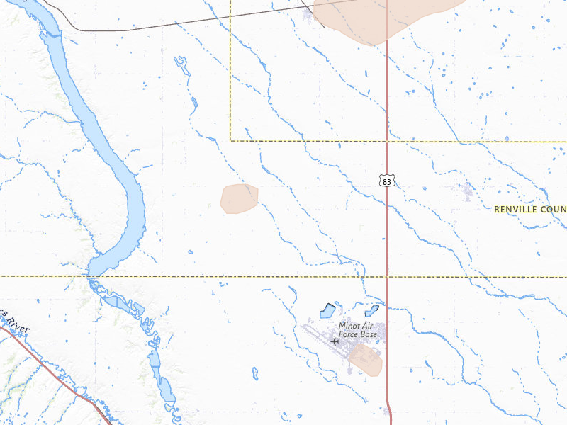 Radar-estimated hail-size map of the storm over Glenburn, ND