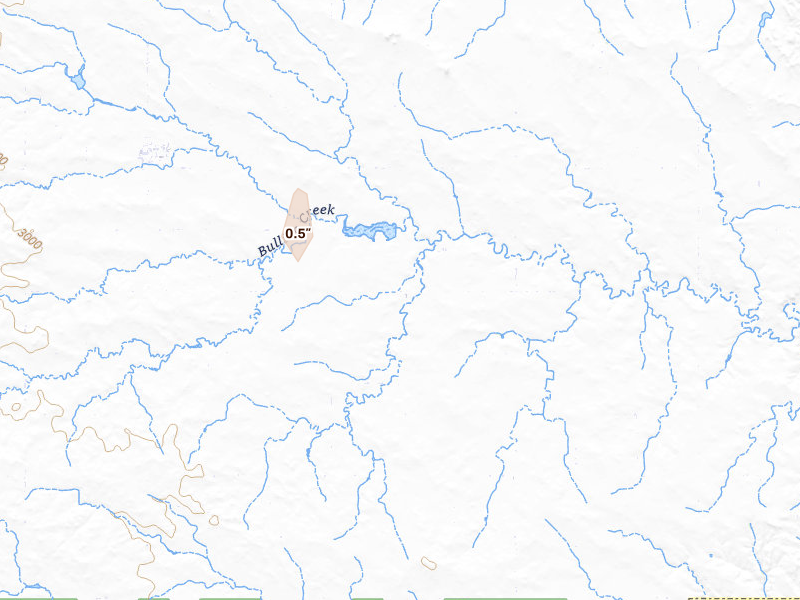 Radar-estimated hail-size map of the storm over Golva, ND