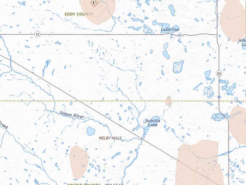 Radar-estimated hail-size map of the storm over Grace City, ND on Jun 9, 2026