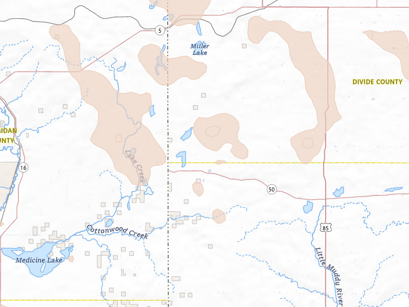 Radar-estimated hail-size map of the storm over Grenora, ND on Jun 27, 2026