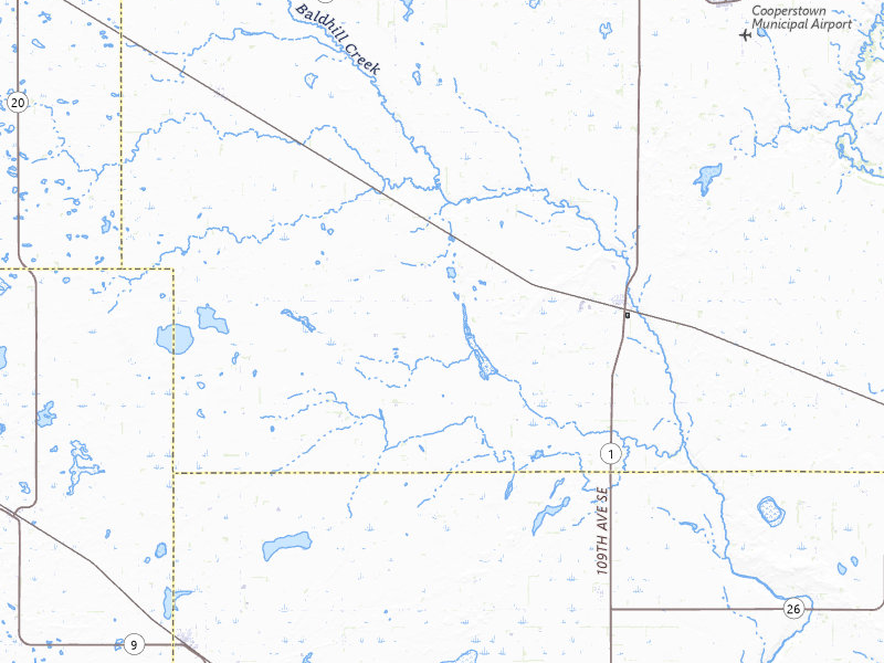 Radar-estimated hail-size map of the storm over Hannaford, ND