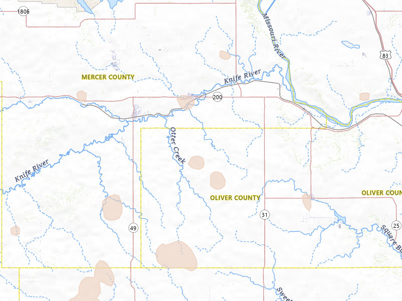 Radar-estimated hail-size map of the storm over Hazen, ND on Jun 27, 2026