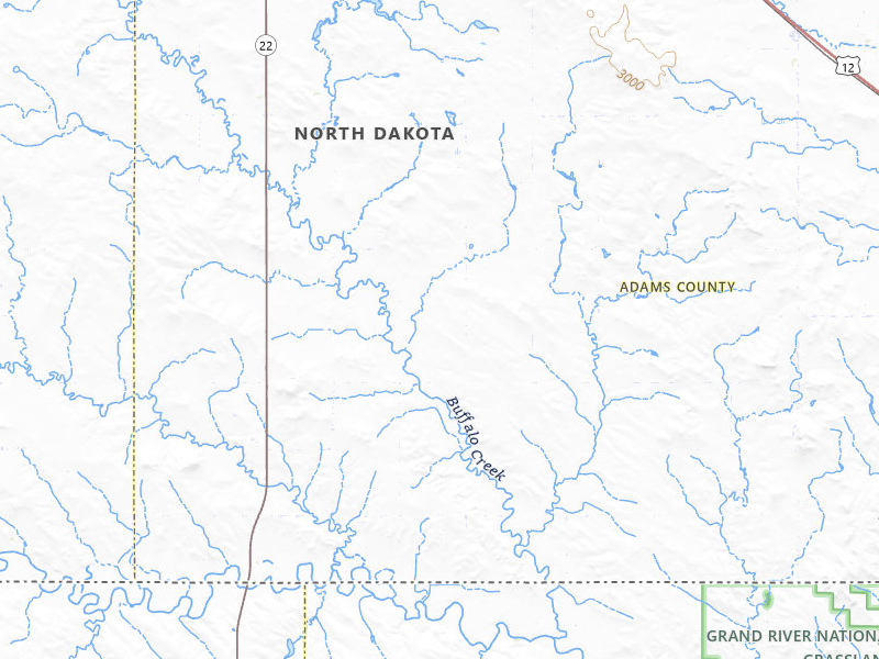 Radar-estimated hail-size map of the storm over Hettinger, ND on Jun 7, 2026