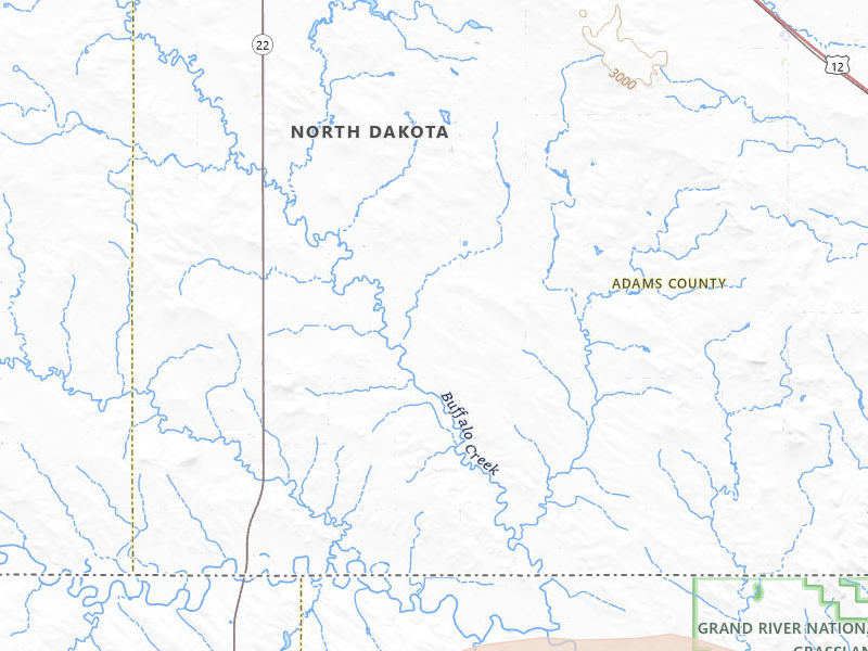 Radar-estimated hail-size map of the storm over Hettinger, ND on Jul 9, 2026