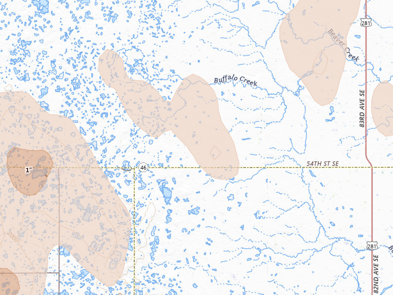 Radar-estimated hail-size map of the storm over Jud, ND on Jun 9, 2026