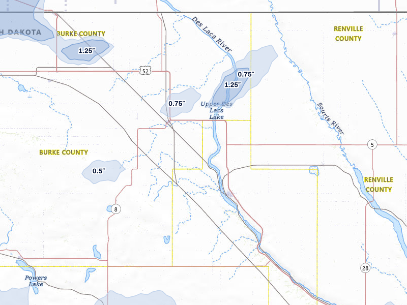 NEXRAD radar-signature map of the hail storm over Kenmare, ND on Aug 30, 2026