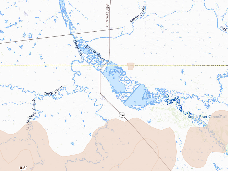 Radar-estimated hail-size map of the storm over Kramer, ND