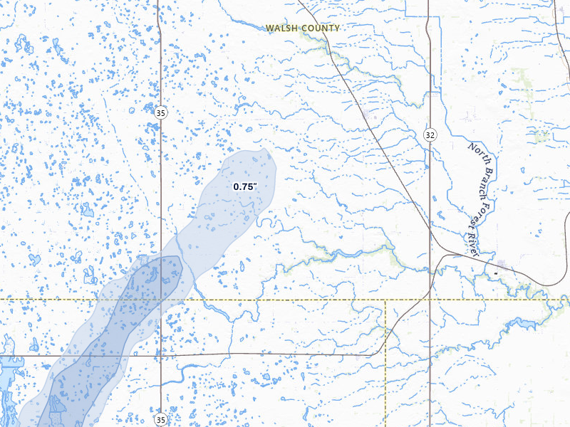 NEXRAD radar-signature map of the hail storm over Lankin, ND on Jun 29, 2026