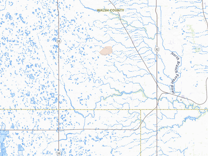 Radar-estimated hail-size map of the storm over Lankin, ND on Jul 30, 2026