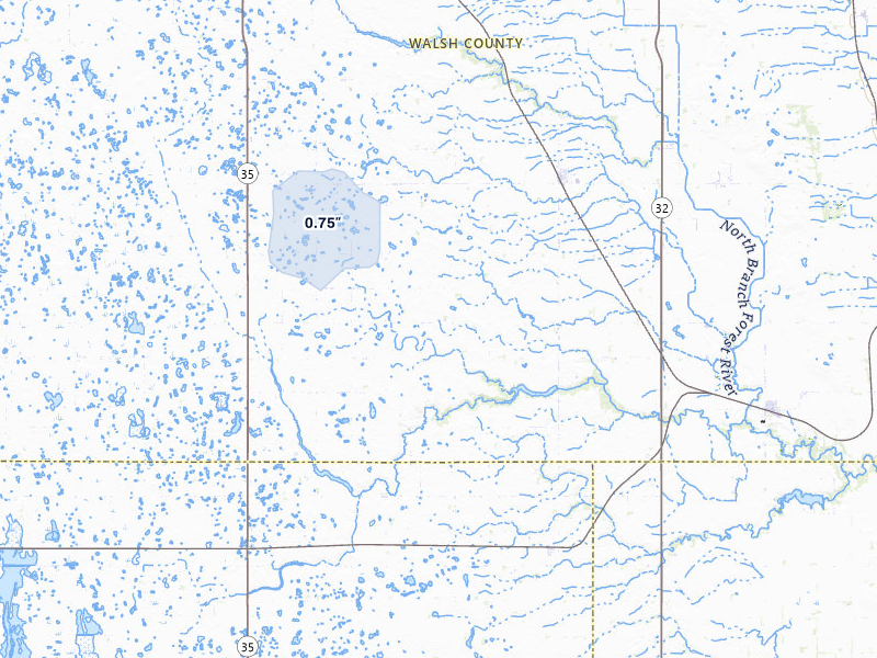NEXRAD radar-signature map of the hail storm over Lankin, ND on Jul 30, 2026