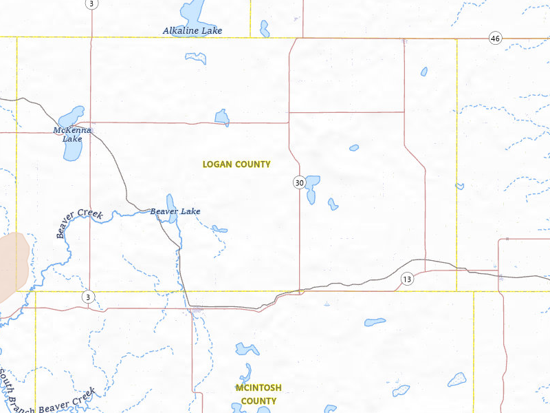 Radar-estimated hail-size map of the storm over Lehr, ND on Jun 27, 2026