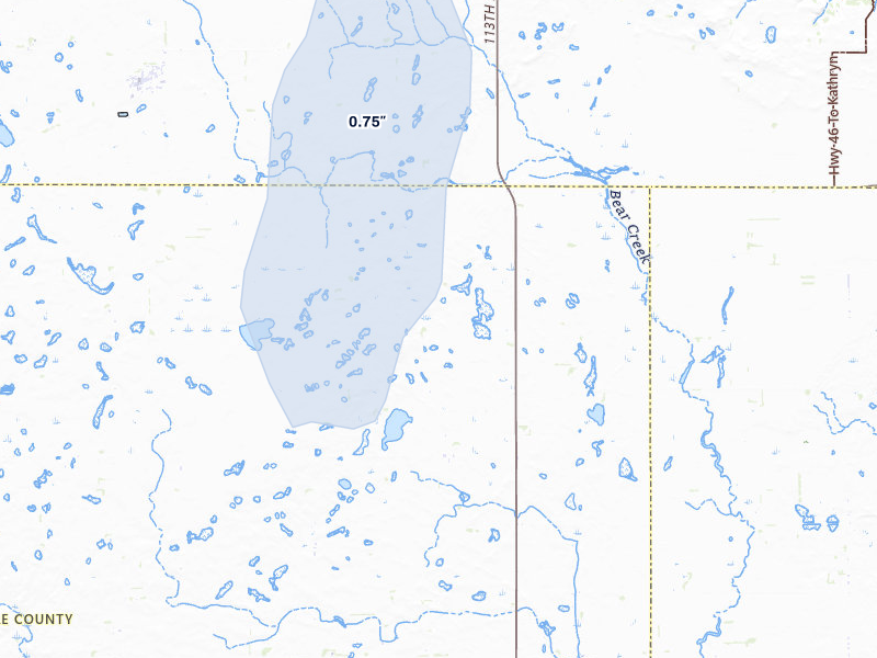 NEXRAD radar-signature map of the hail storm over Litchville, ND on Jun 3, 2026