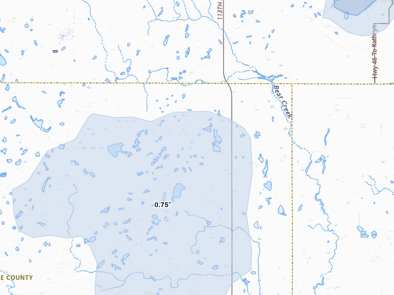 NEXRAD radar-signature map of the hail storm over Litchville, ND on Jun 27, 2026