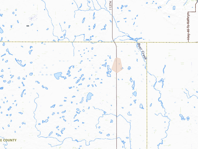 Radar-estimated hail-size map of the storm over Litchville, ND on Jul 24, 2026