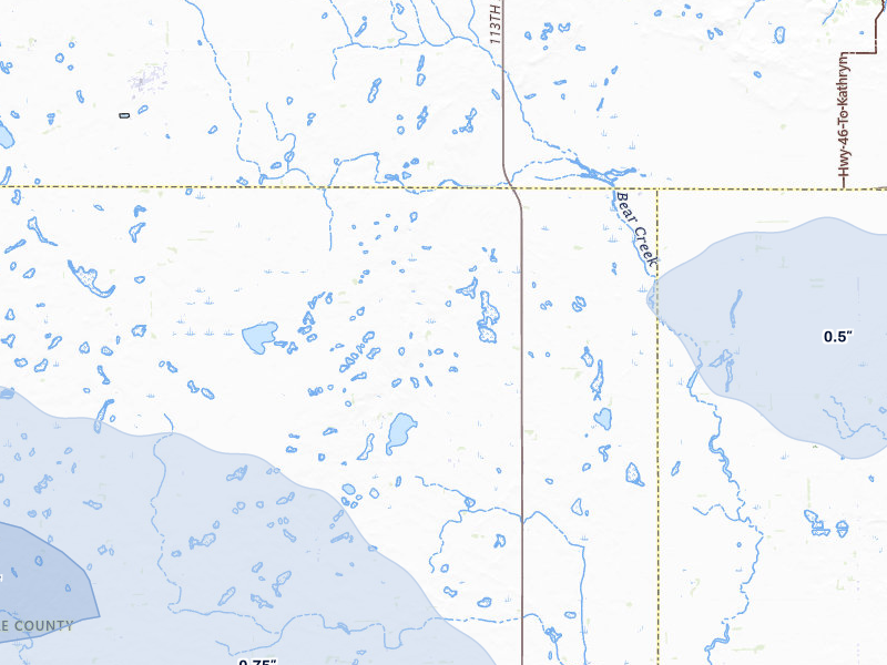 NEXRAD radar-signature map of the hail storm over Litchville, ND on Jul 24, 2026