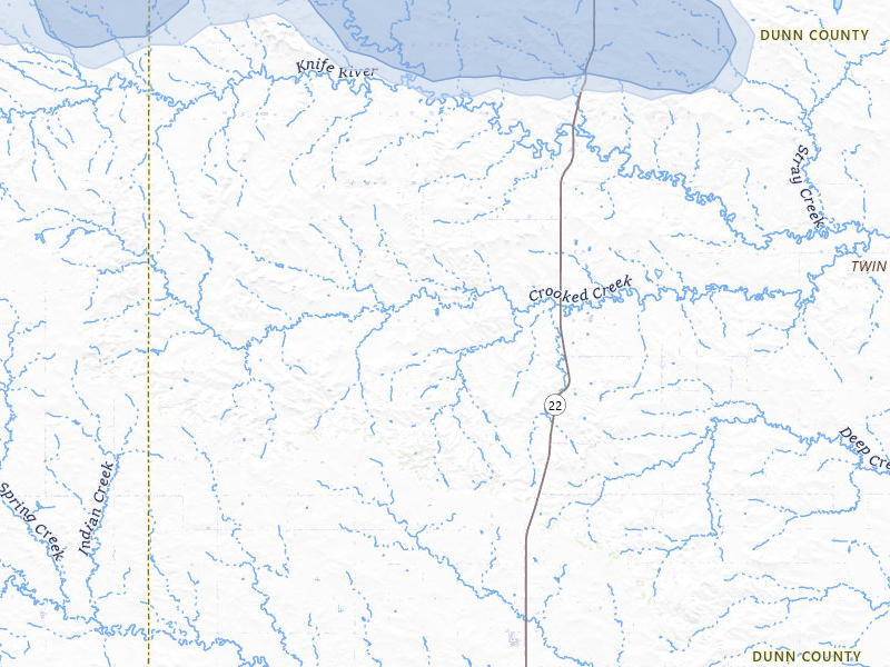 NEXRAD radar-signature map of the hail storm over Manning, ND on Jul 5, 2026
