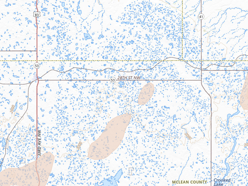 Radar-estimated hail-size map of the storm over Max, ND on Sep 6, 2026
