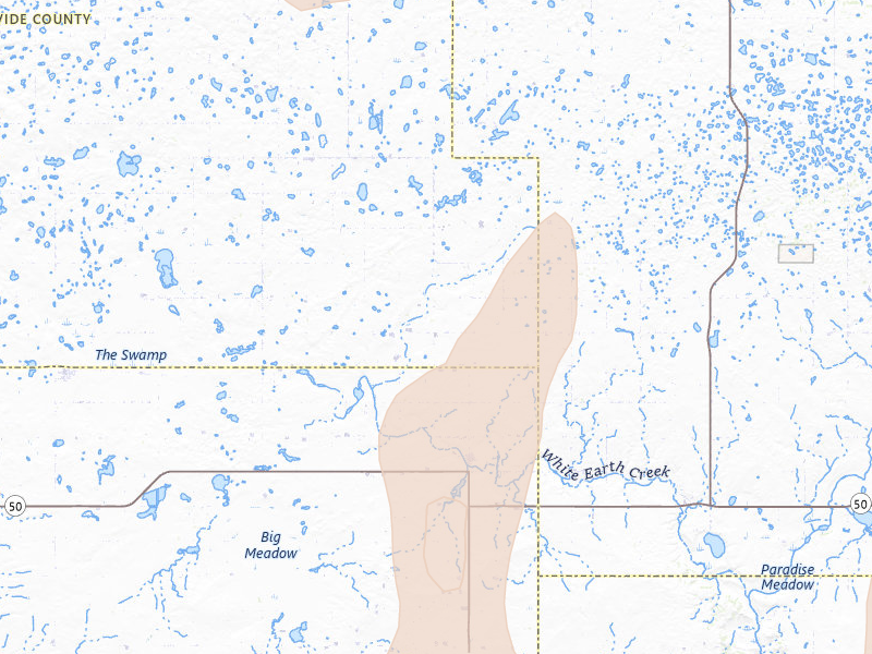 Radar-estimated hail-size map of the storm over Mcgregor, ND on Jun 7, 2026