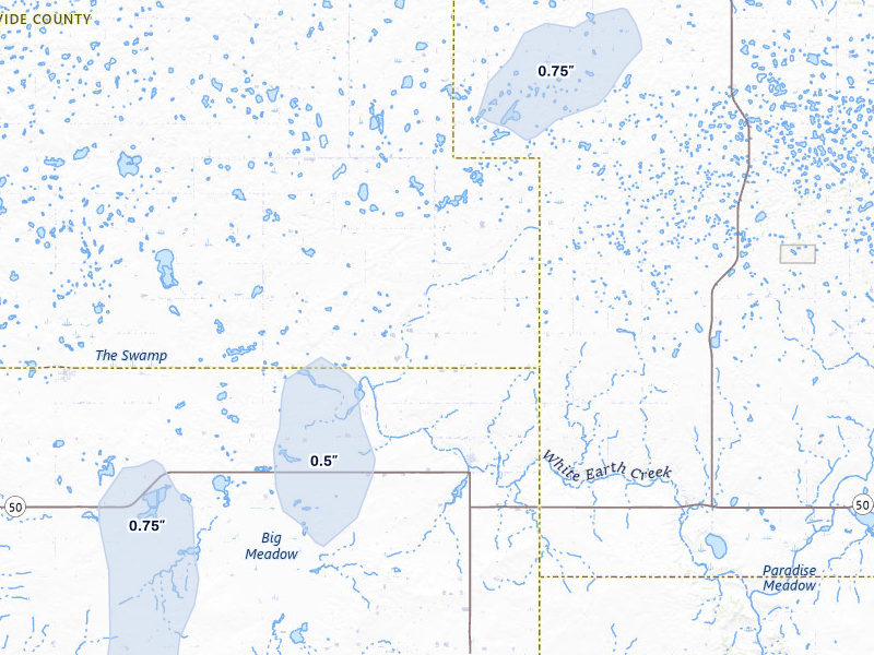 NEXRAD radar-signature map of the hail storm over Mcgregor, ND on Jun 27, 2026
