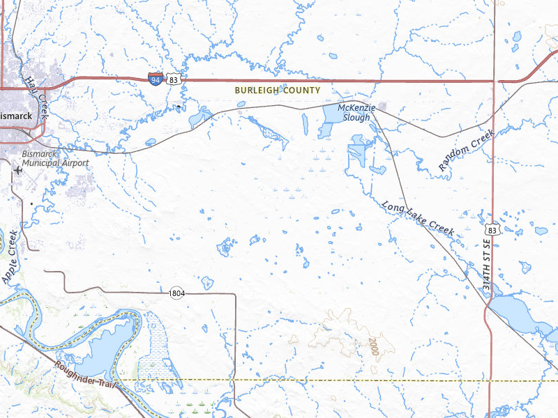 Radar-estimated hail-size map of the storm over Menoken, ND on Jun 27, 2026
