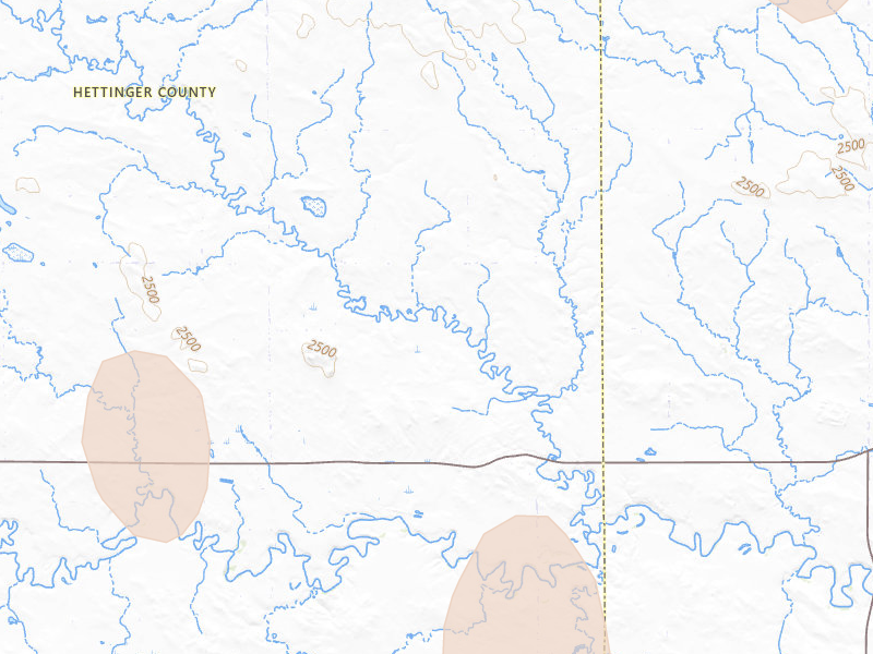 Radar-estimated hail-size map of the storm over Mott, ND on May 21, 2026