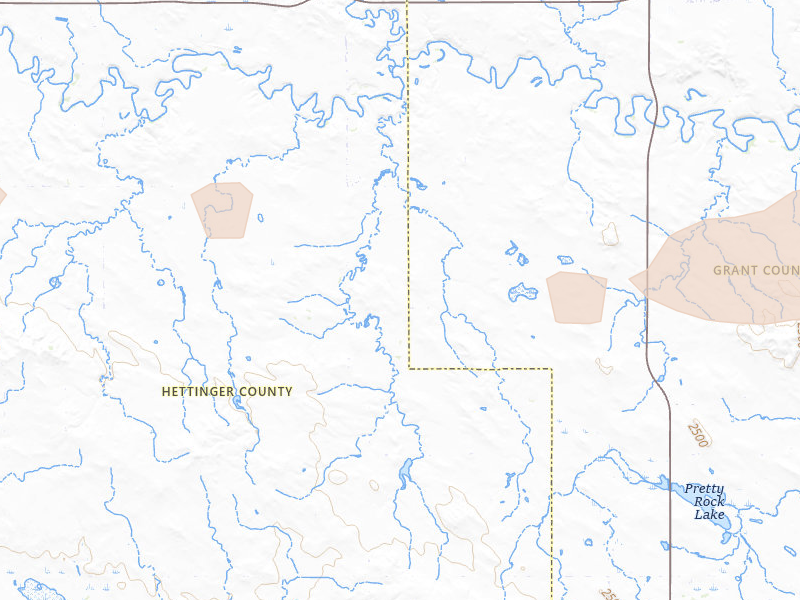 Radar-estimated hail-size map of the storm over New Leipzig, ND on Aug 17, 2026