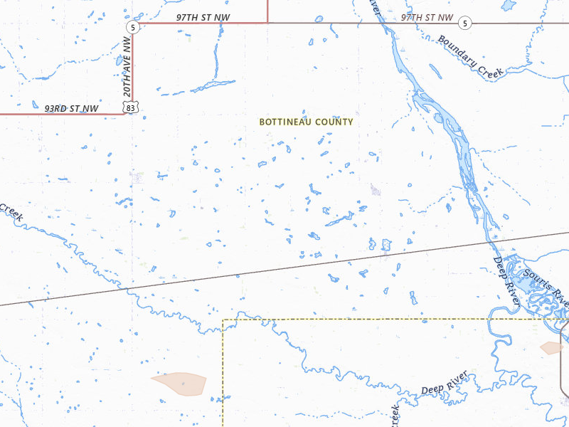 Radar-estimated hail-size map of the storm over Newburg, ND on Jul 5, 2026