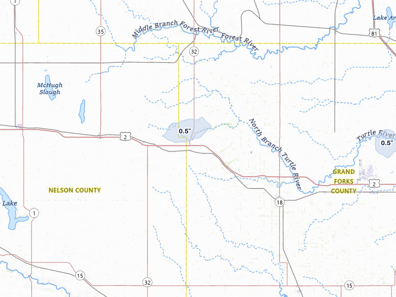 NEXRAD radar-signature map of the hail storm over Niagara, ND on May 11, 2026