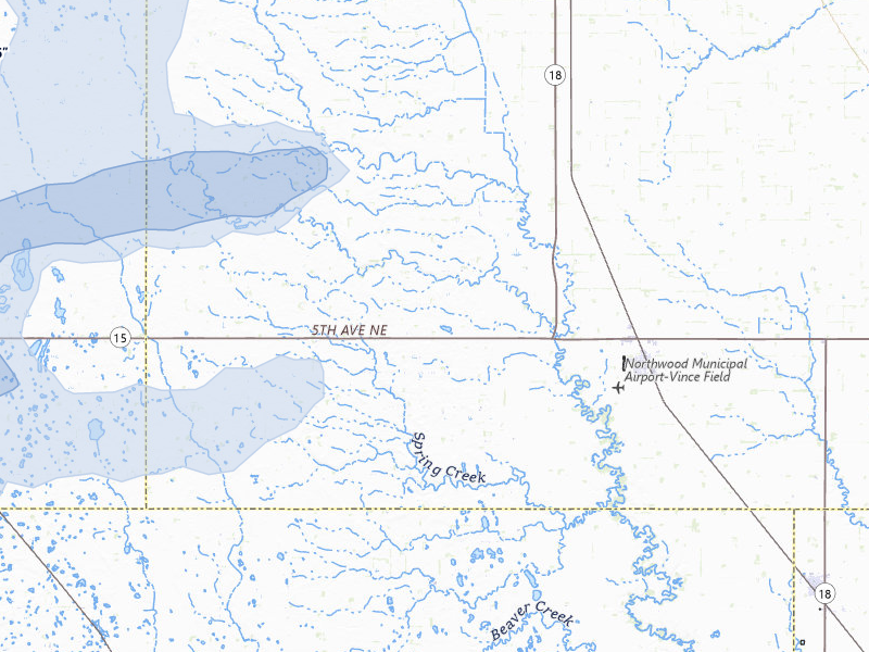 NEXRAD radar-signature map of the hail storm over Northwood, ND on Aug 2, 2026