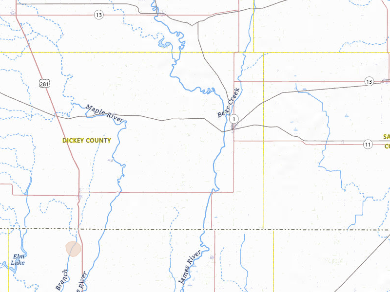 Radar-estimated hail-size map of the storm over Oakes, ND on Jun 27, 2026
