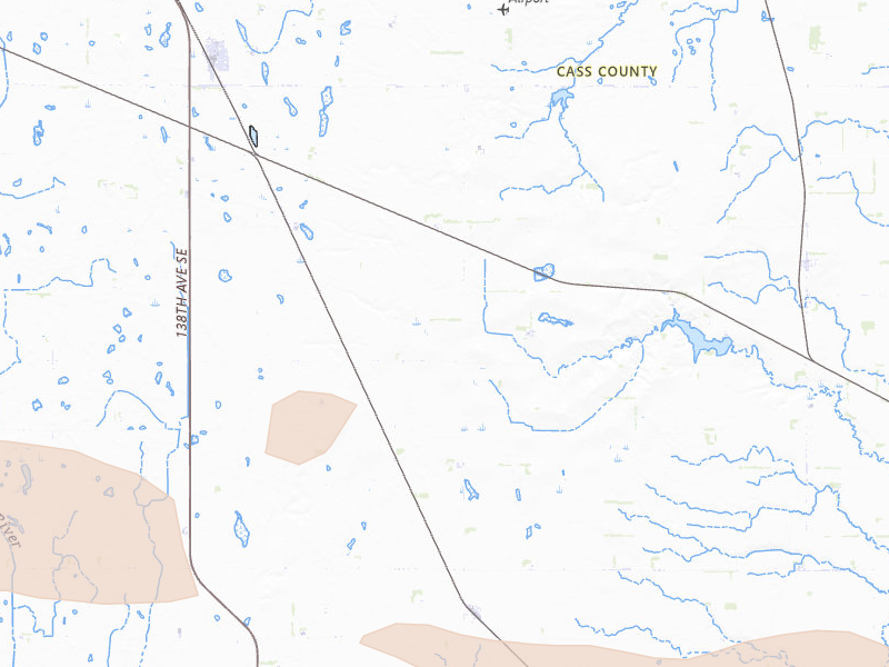 Radar-estimated hail-size map of the storm over Page, ND on Aug 11, 2026
