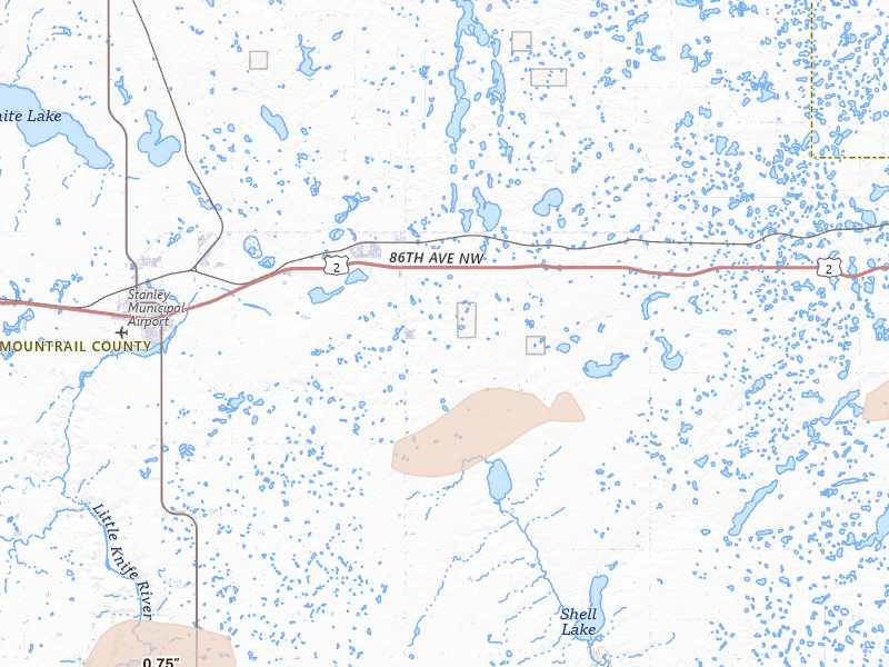 Radar-estimated hail-size map of the storm over Palermo, ND