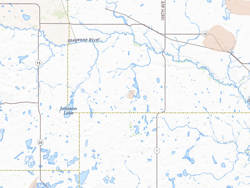 Radar-estimated hail-size map of the storm over Pekin, ND on Jun 29, 2026