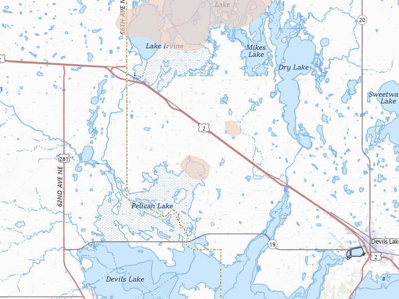 Radar-estimated hail-size map of the storm over Penn, ND on Aug 2, 2026