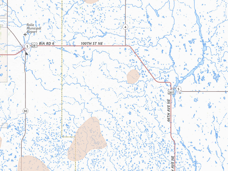 Radar-estimated hail-size map of the storm over Perth, ND on Jun 28, 2026