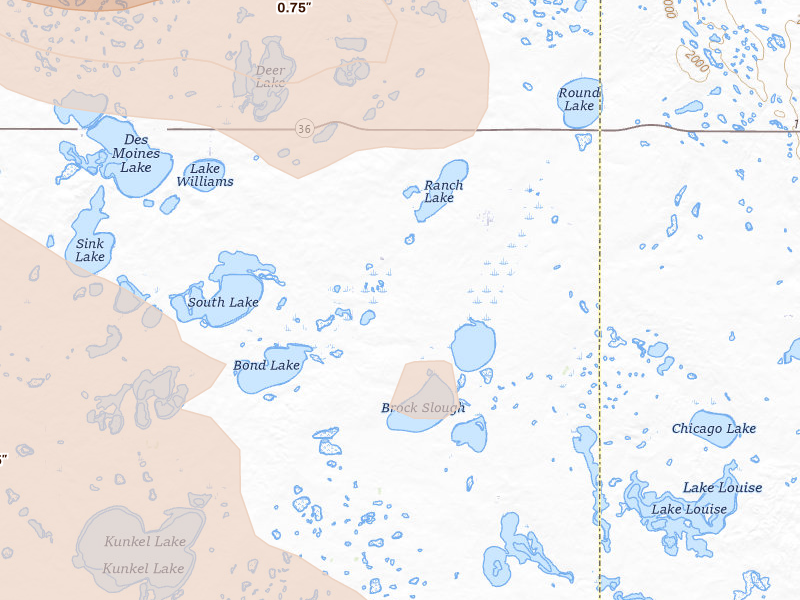 Radar-estimated hail-size map of the storm over Pettibone, ND on Jul 24, 2026