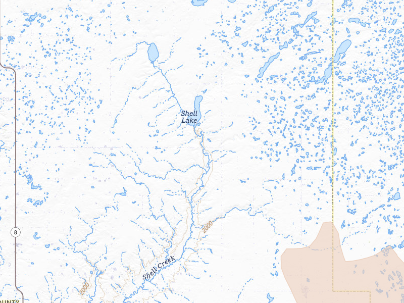 Radar-estimated hail-size map of the storm over Plaza, ND on Jun 9, 2026