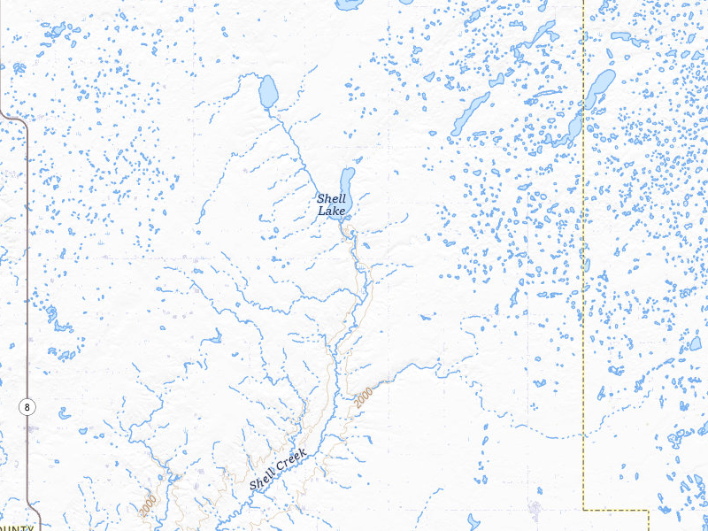 Radar-estimated hail-size map of the storm over Plaza, ND on Jul 5, 2026