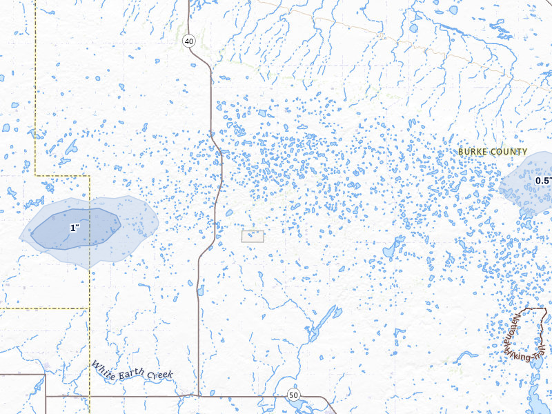 NEXRAD radar-signature map of the hail storm over Powers Lake, ND on Aug 30, 2026