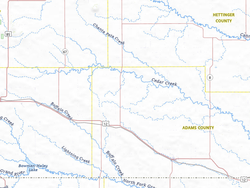 NEXRAD radar-signature map of the hail storm over Reeder, ND on Jun 7, 2026