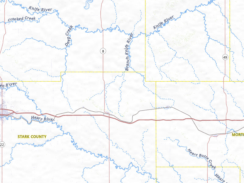 Radar-estimated hail-size map of the storm over Richardton, ND on Jul 5, 2026